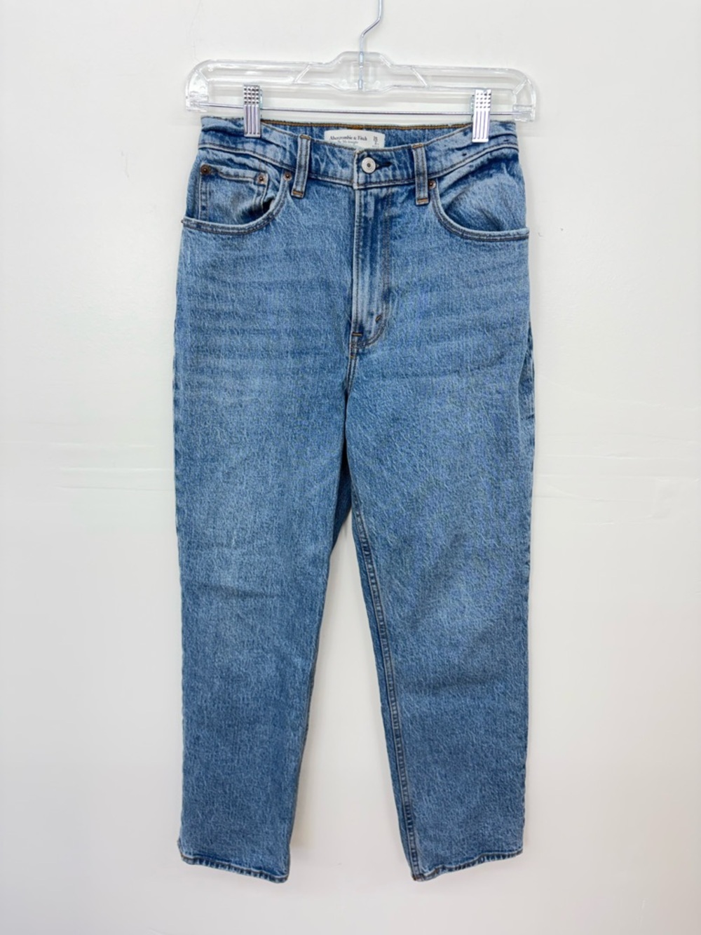 Abercrombie & Fitch Women’s Cropped High-Rise Jeans - Light Blue Denim E1